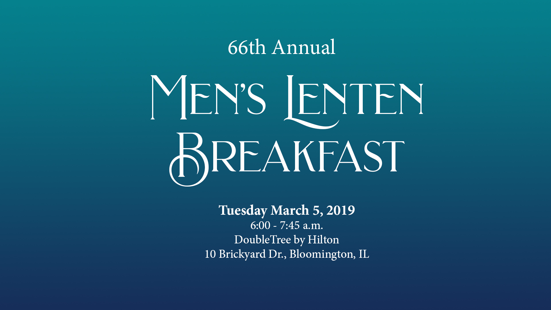 2019 Men's Lenten Breakfast