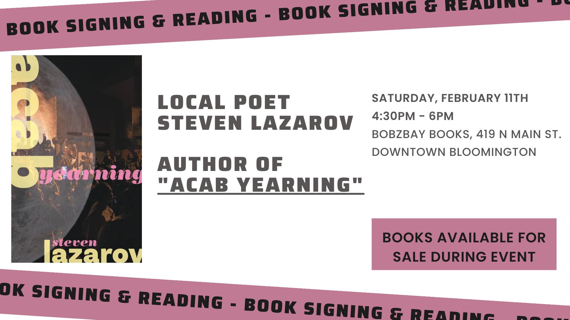 Local Poet Steven Lazarov Book Reading & Signing at Bobzbay Books