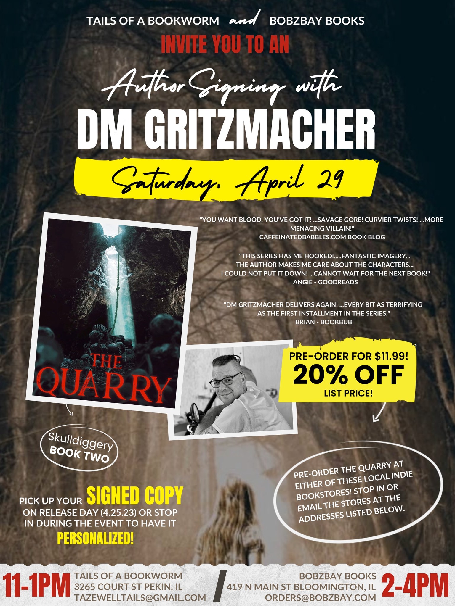 Author Signing with DM Gritzmacher (Horror) at Bobzbay Books