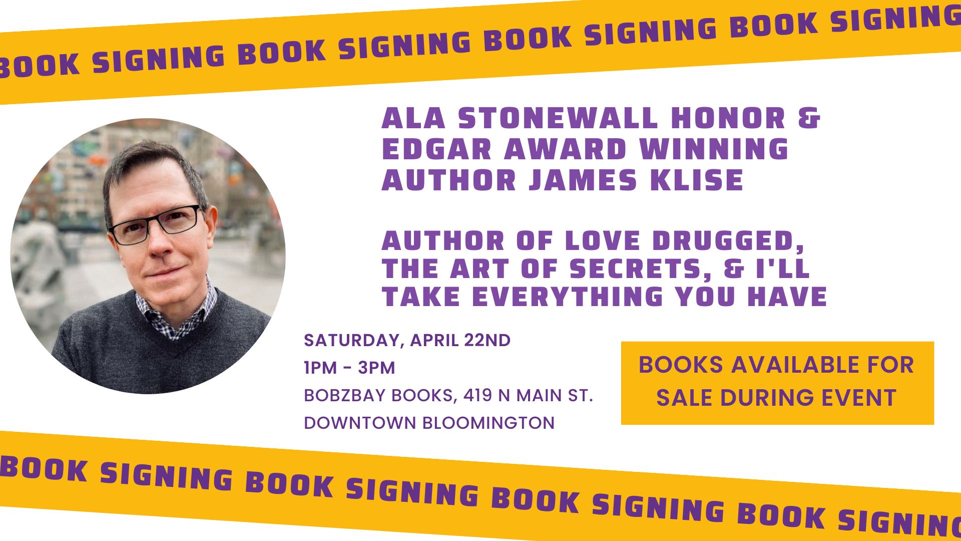 Book Signing with Author James Klise (Teen/Young Adult Fiction)