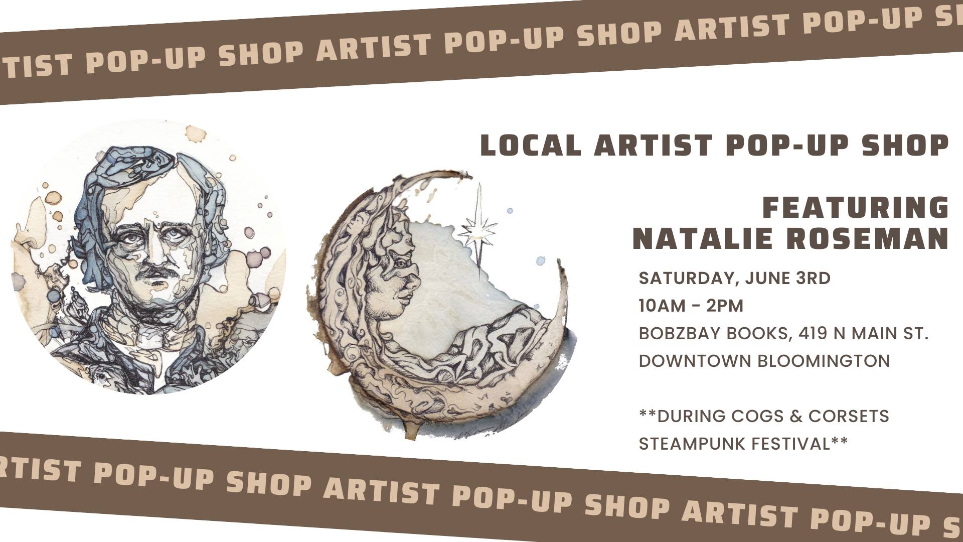 Saturday Artist Pop-Up Shop with Natalie Roseman at Bobzbay Books