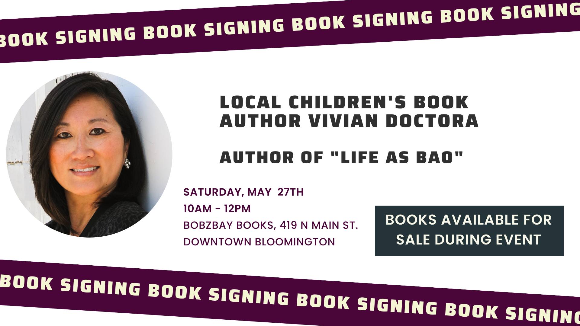 Local Children's Book Author Vivian Doctora Book Signing at Bobzbay Books