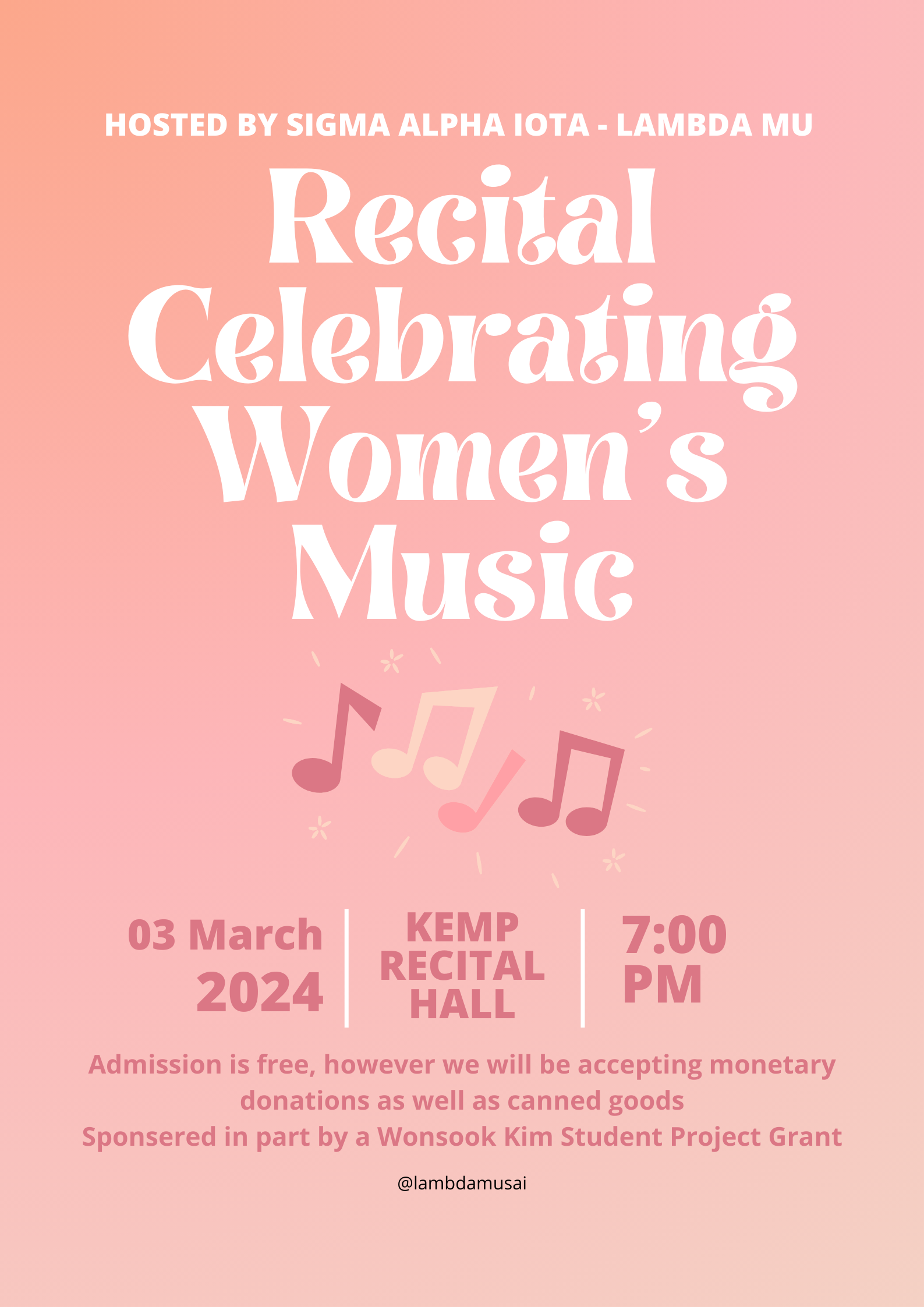Recital Celebrating Women's Music