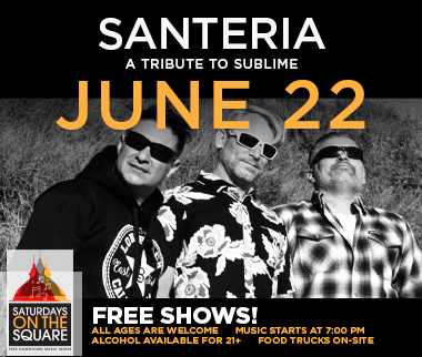 Santeria at Saturdays on the Square on June 22nd!