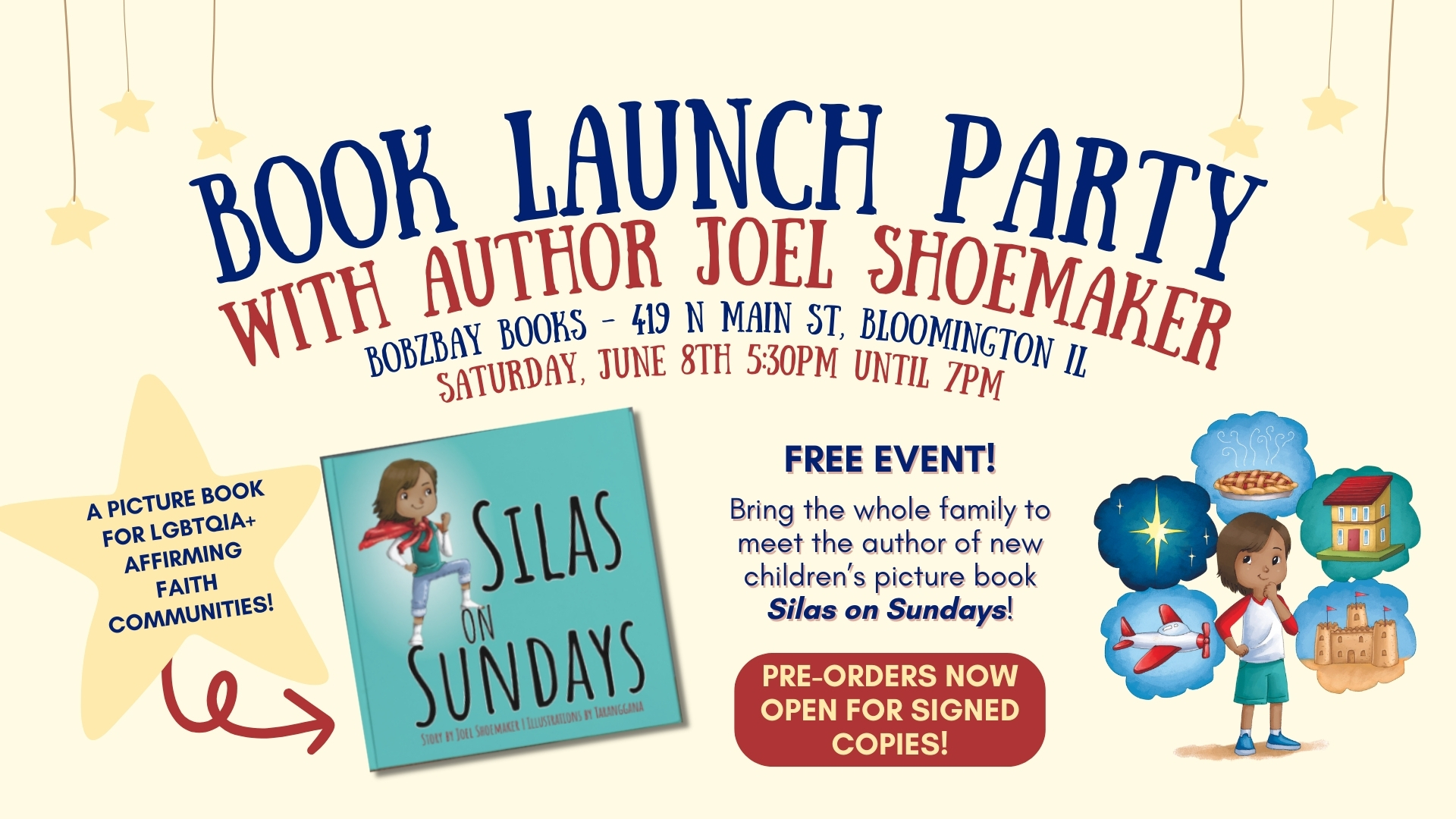 Book Launch Party with Illinois Author Joel Shoemaker at Bobzbay Books