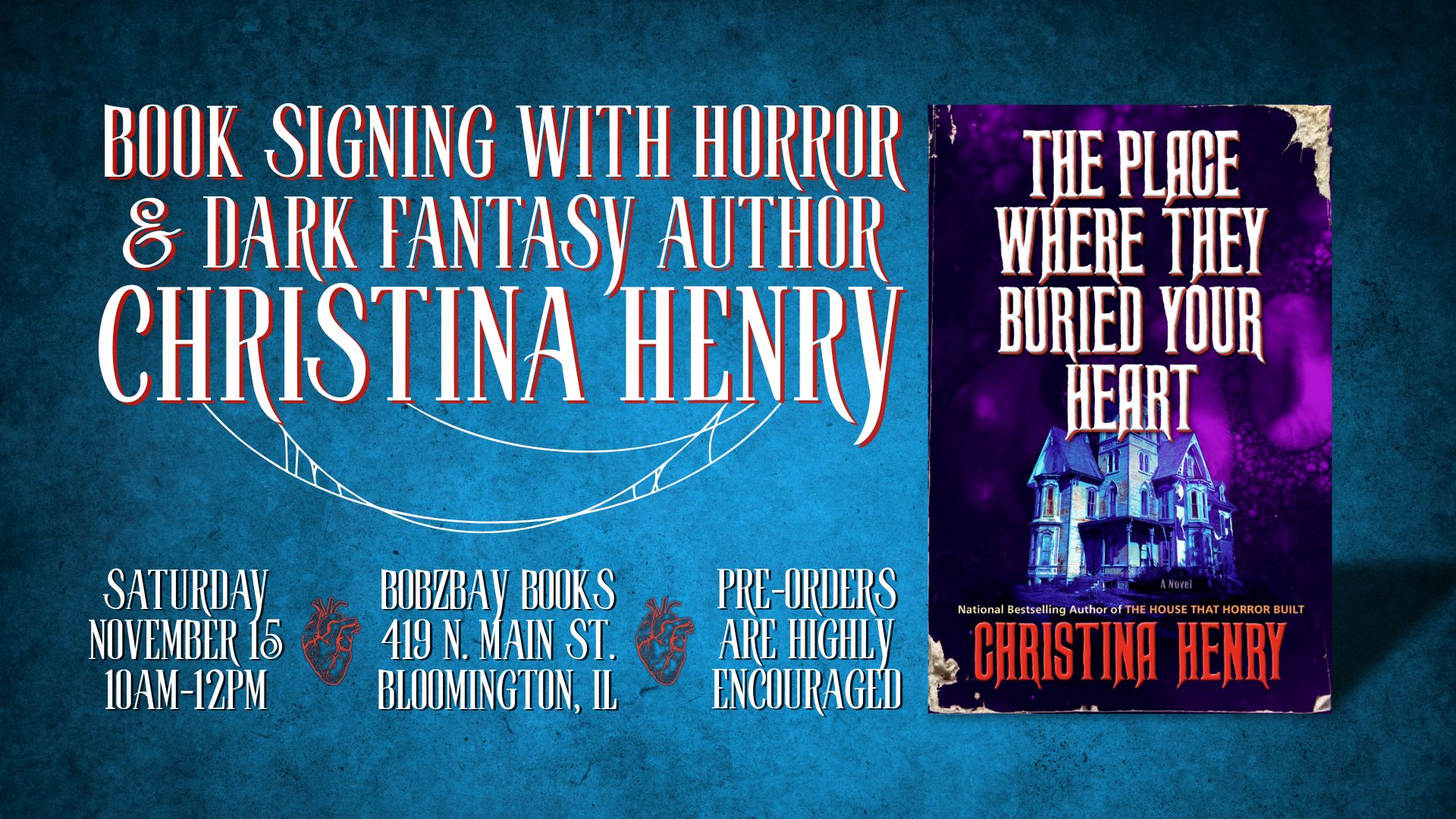 Book Signing with Horror & Dark Fantasy Author Christina Henry at Bobzbay Books!