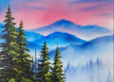 Bob Ross Painting Class with Art at the Bodega at the vineyard