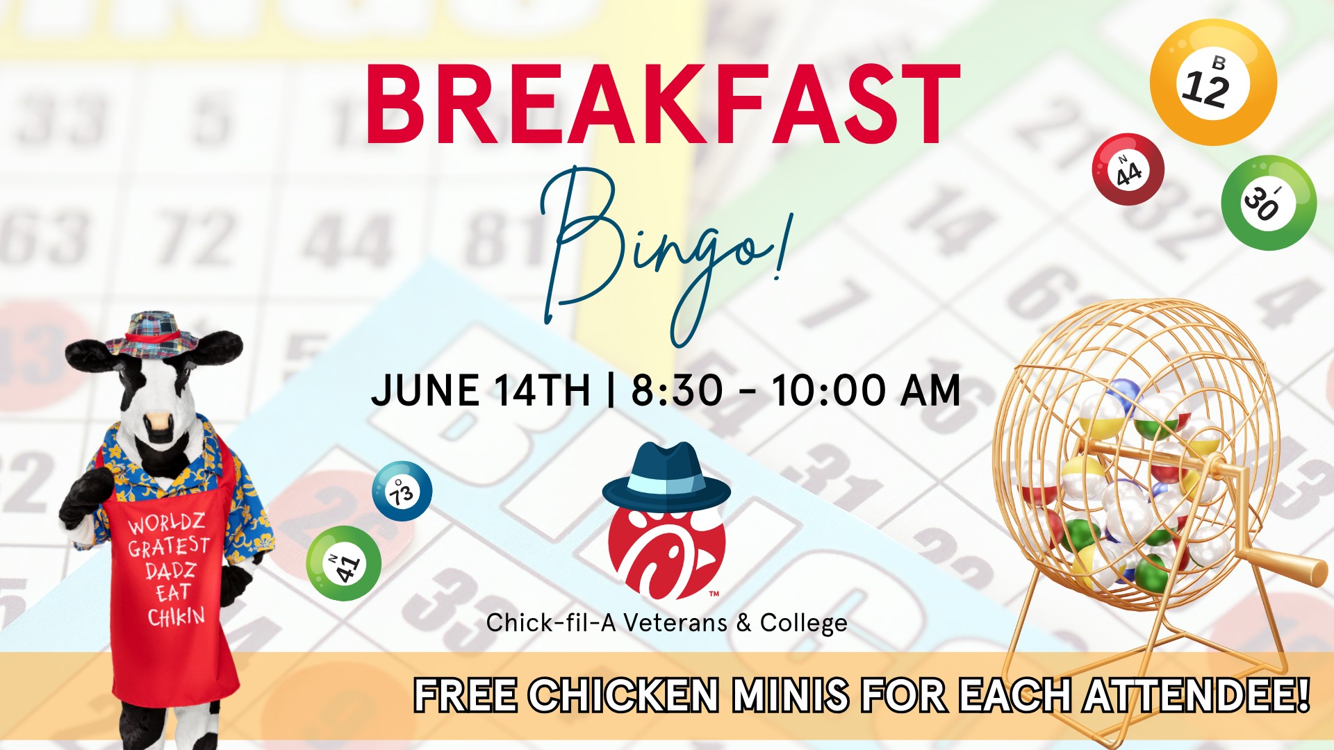 Breakfast Bingo at Chick-fil-A