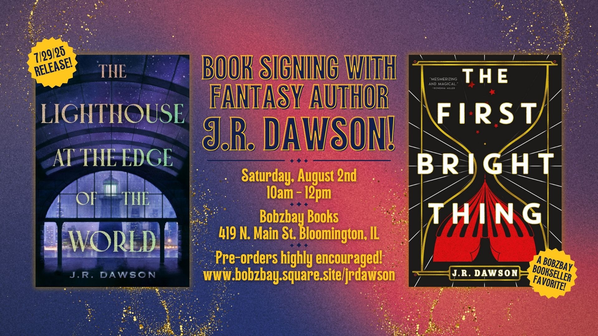 Book Signing with Fantasy Author J.R. Dawson at Bobzbay Books!