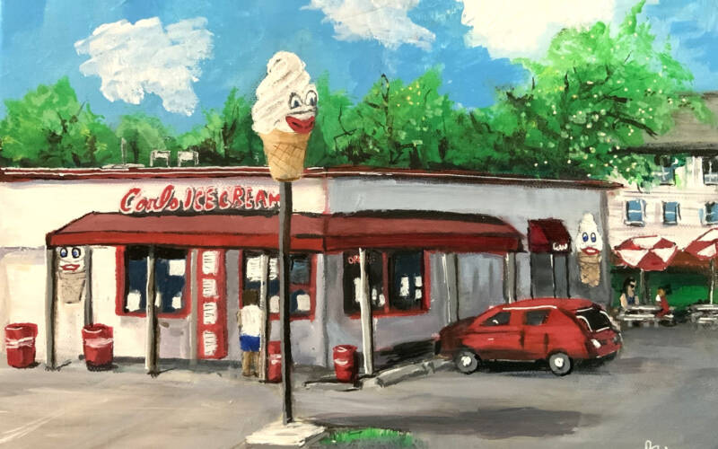 VisitBN Slow Day Sticker Project Eileen Backman Carl's Ice Cream