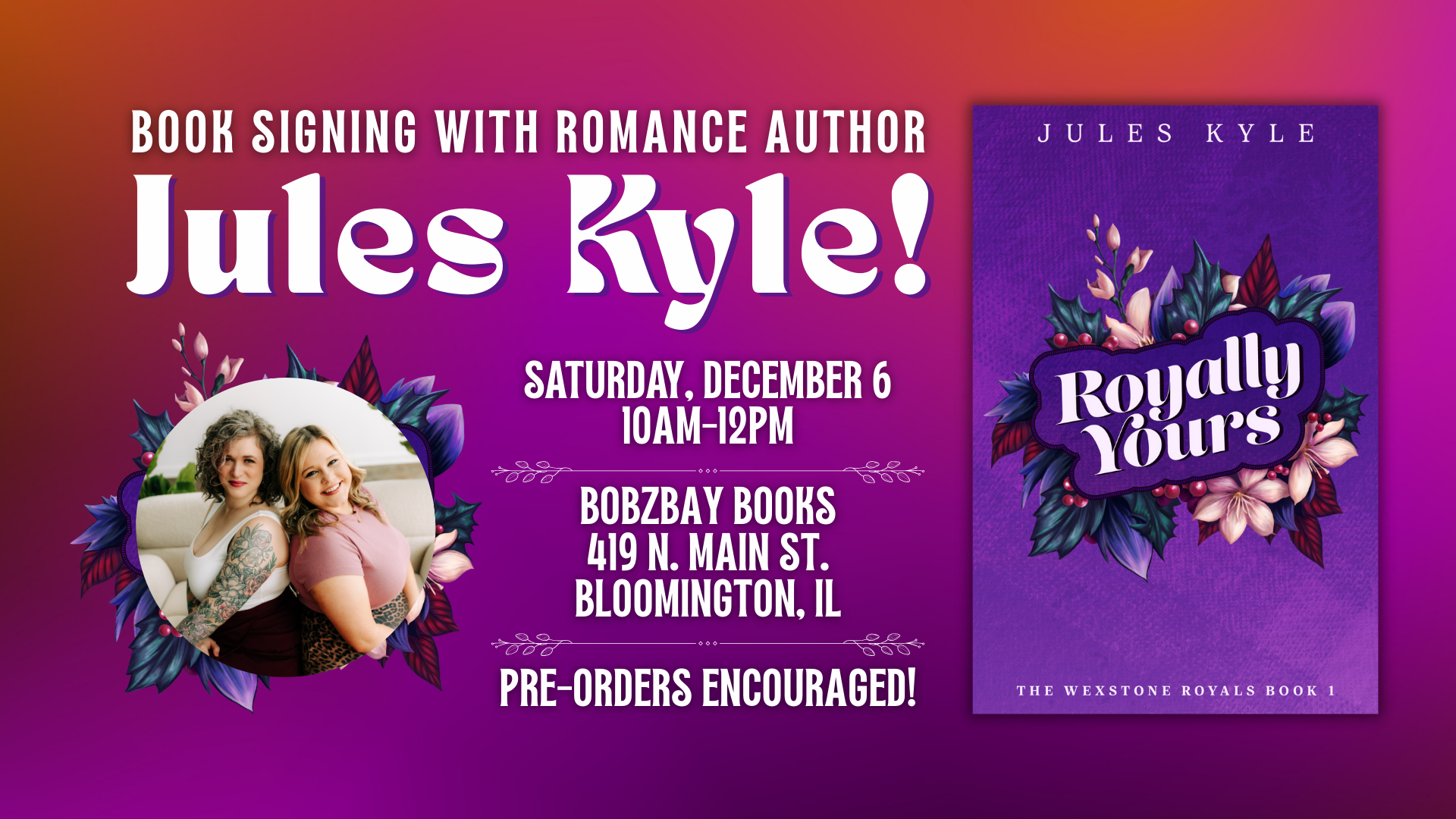 Book Signing with Romance Author Jules Kyle at Bobzbay Books!