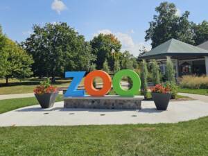 Miller Park Zoo front entrance sign