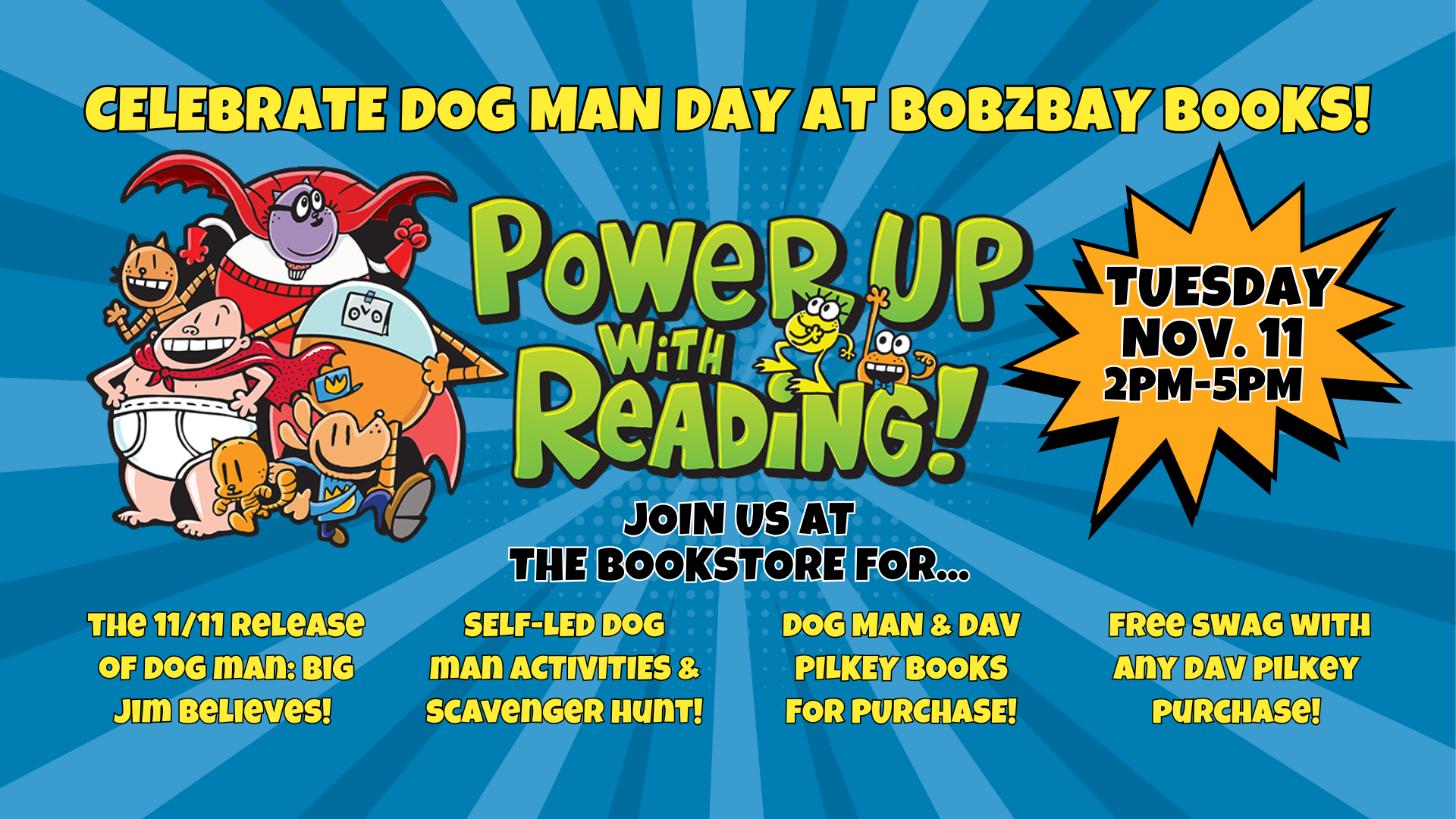 Dog Man Day at Bobzbay Books!