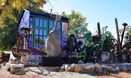 Exterior sculptures at The House on Garling