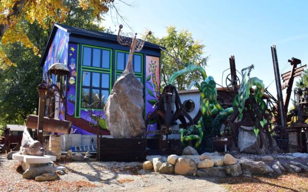 Exterior sculptures at The House on Garling