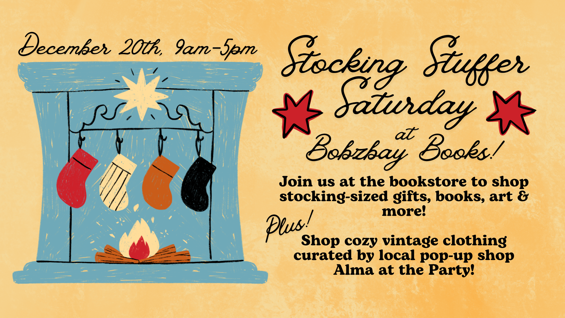 Stocking Stuffer Saturday (& Vintage Clothing Pop-Up Shop) at Bobzbay Books!