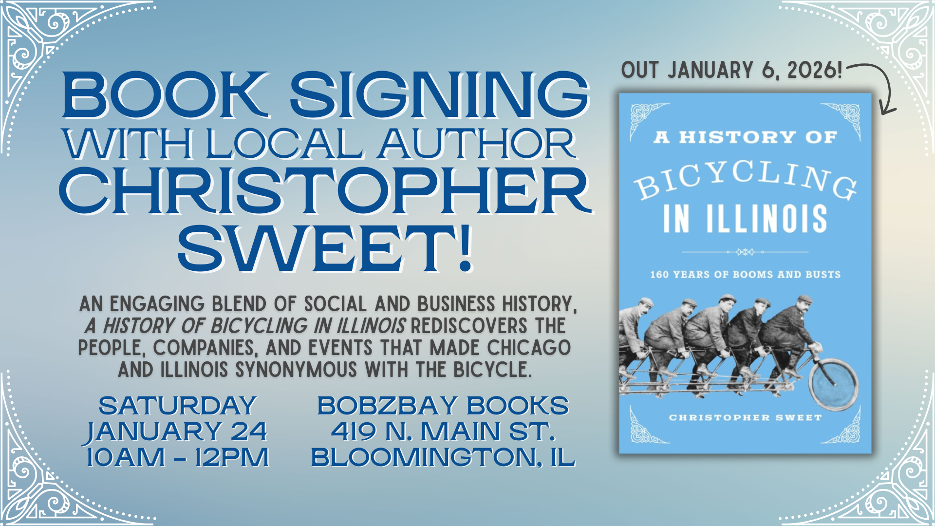 Book Signing with Local Author Christopher Sweet at Bobzbay Books!