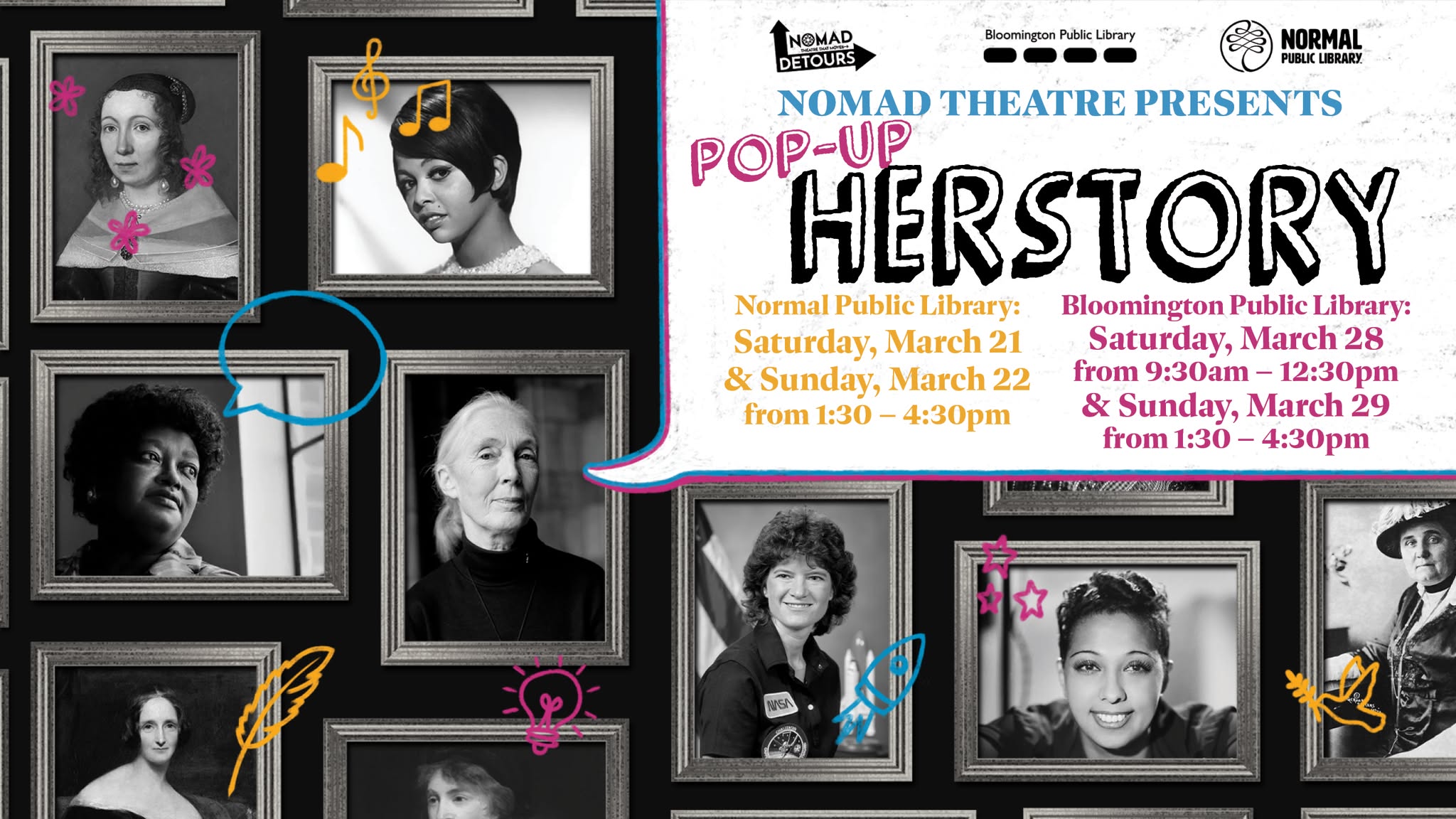 Nomad Theatre presents Pop-Up HERstory: A Spotlight on Women Who Changed the World