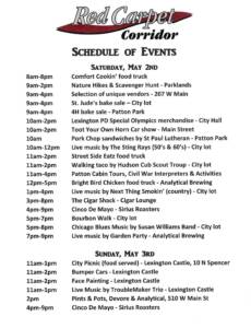 Schedule of events for Lexington, Illinois